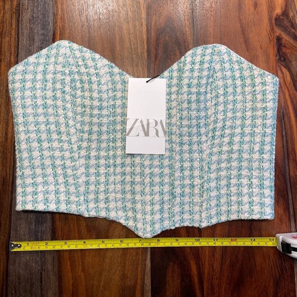 ZARA CHECKERED CORSET CROP TOP - Picture 10 of 10